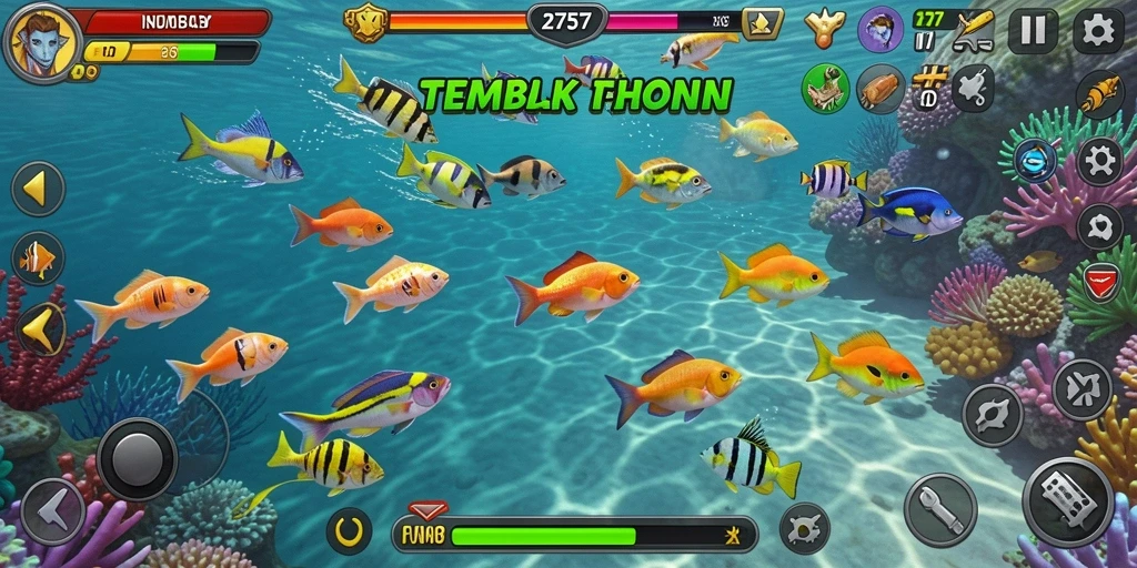 Screenshot utama 2757 menampilkan aksi seru menembak ikan.