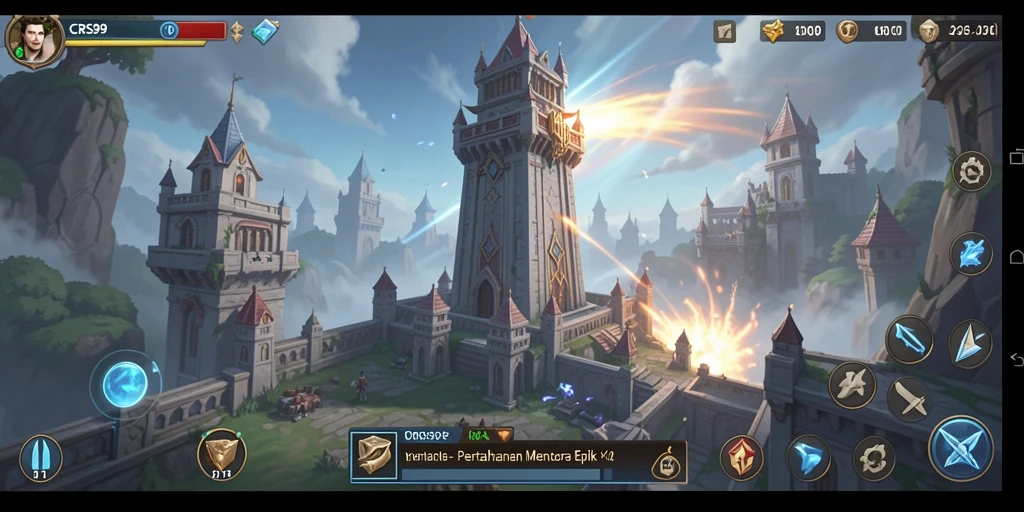 Tampilan gameplay Tower Defense yang penuh strategi dan aksi.