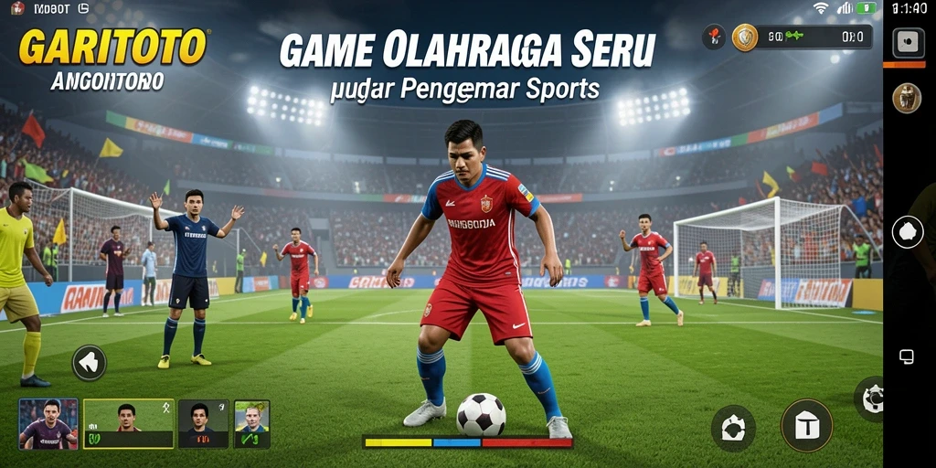 Screenshot gameplay GARITOTO yang menunjukkan aksi seru di lapangan olahraga.