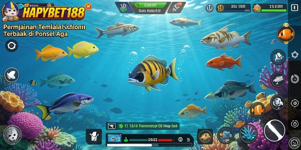 Tampilan gameplay menembak ikan yang seru dan menantang.