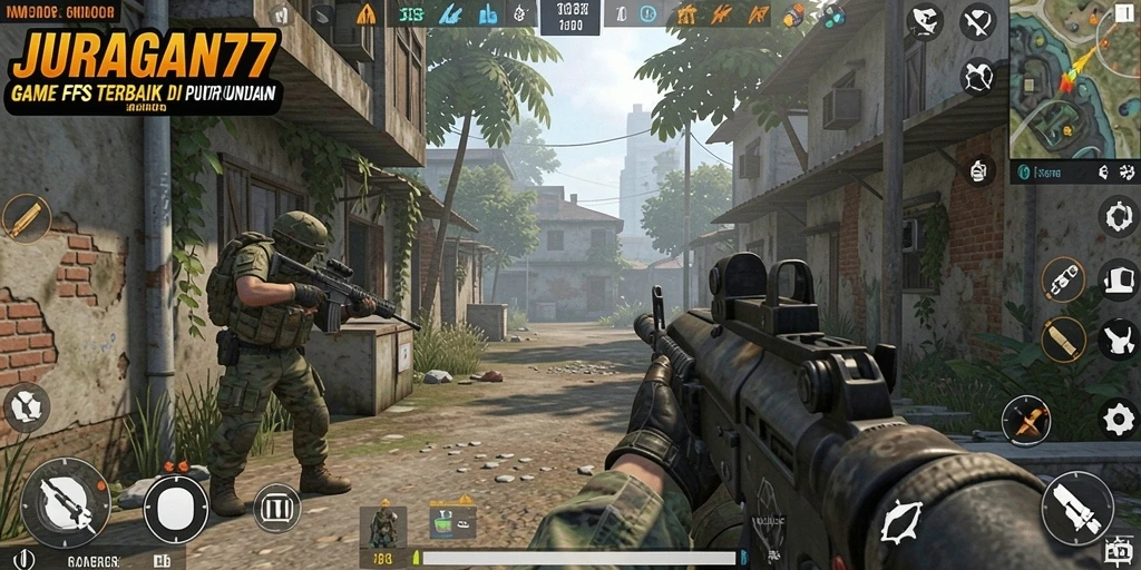 Gameplay intens di JURAGAN77 dengan aksi tembak-menembak.