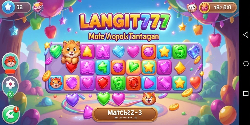 Tampilan gameplay LANGIT777 yang penuh warna dan dinamis.