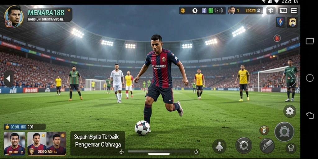 Tampilan menakjubkan dari gameplay sepak bola yang mendebarkan.