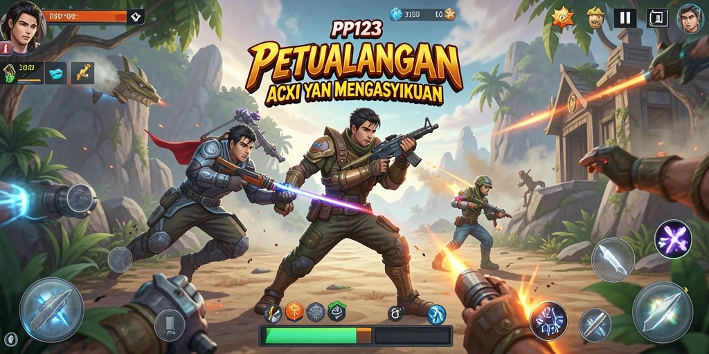 Tangkapan layar menampilkan aksi pertarungan seru di PP123.