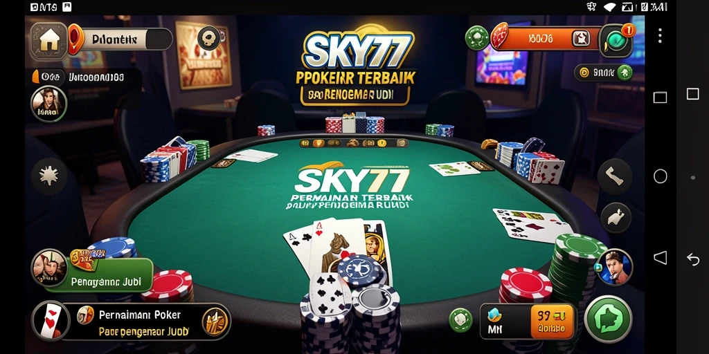 Screenshot utama <strong>SKY77</strong> menampilkan action seru dalam permainan poker.